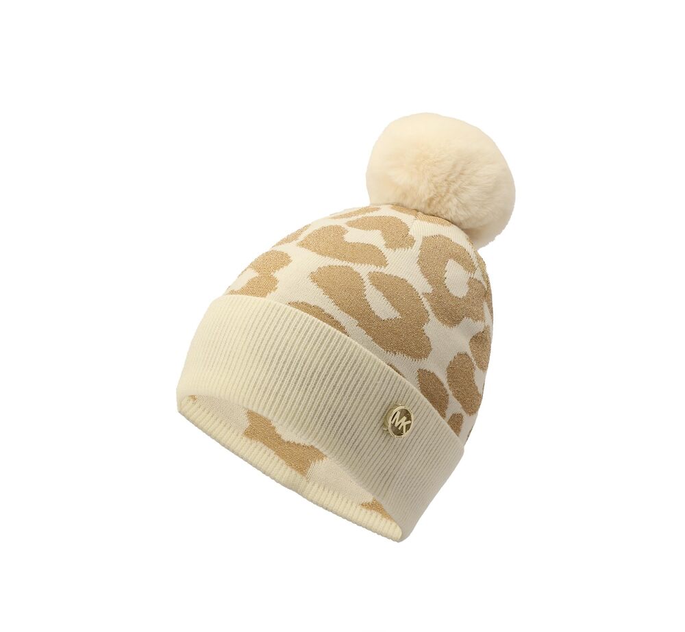 8558 Metallic Leopard Cuff Hat, Stylish Beanie & Fashion Accessory Cap